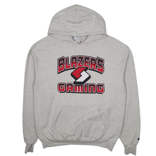 Mens Grey Champion Blazers Gaming Hoodie Jumper