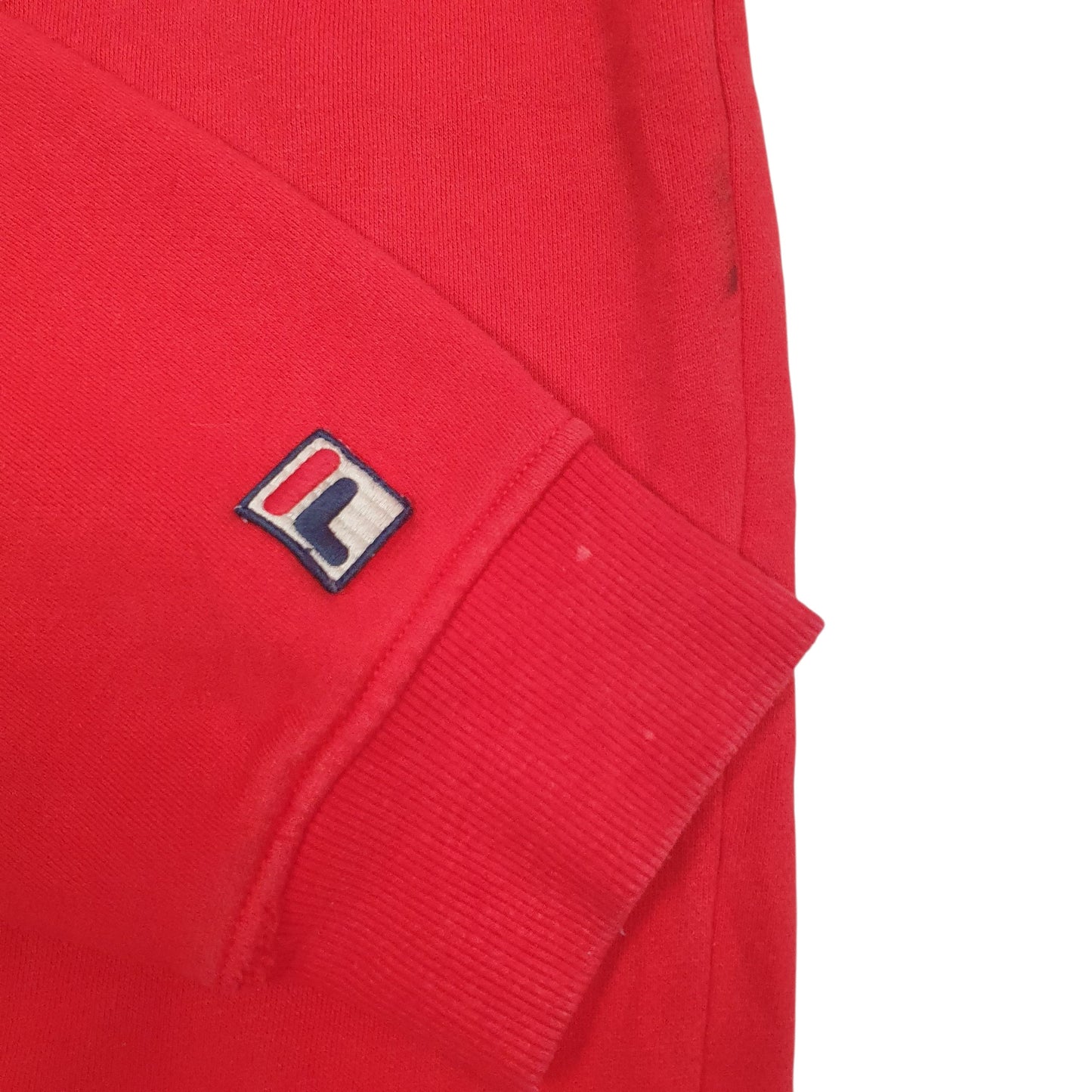 Mens Red Fila Spellout Hoodie Jumper