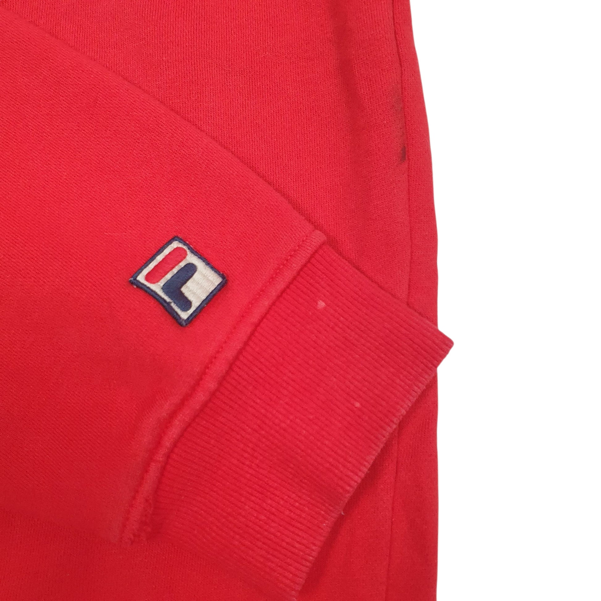 Mens Red Fila Spellout Hoodie Jumper
