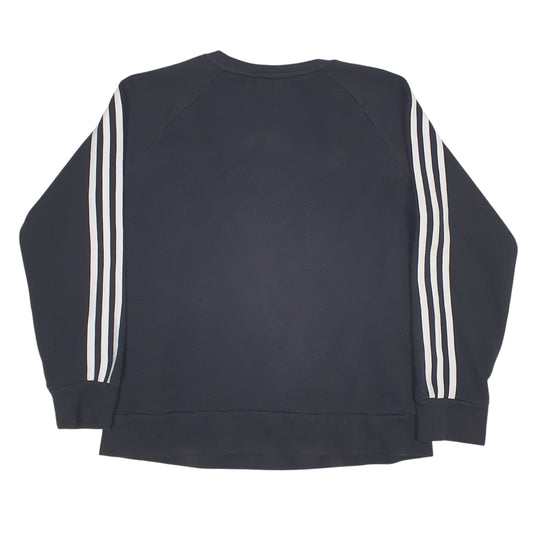 Womens Black Adidas  Crewneck Jumper