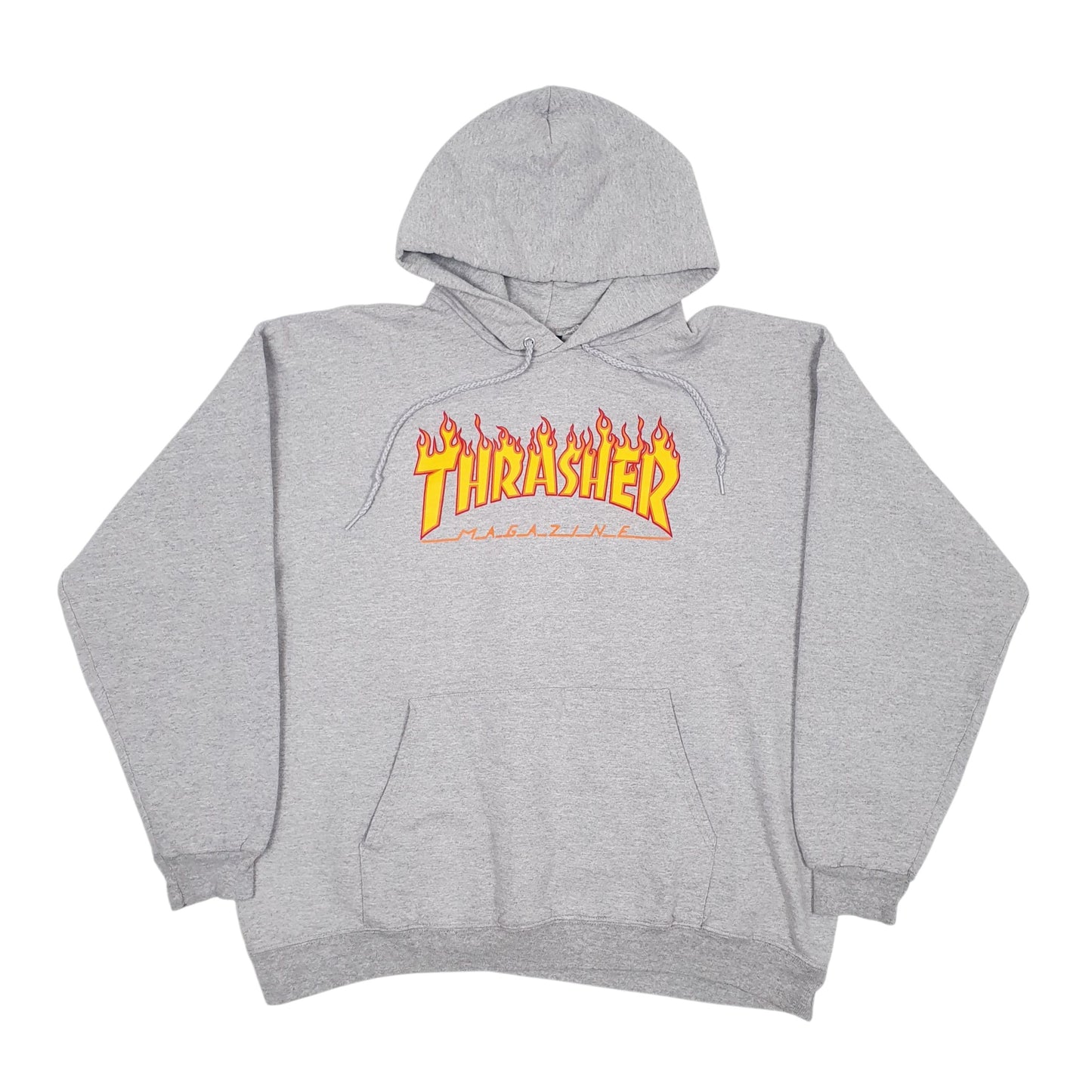 Mens Grey Thrasher Spellout Hoodie Jumper