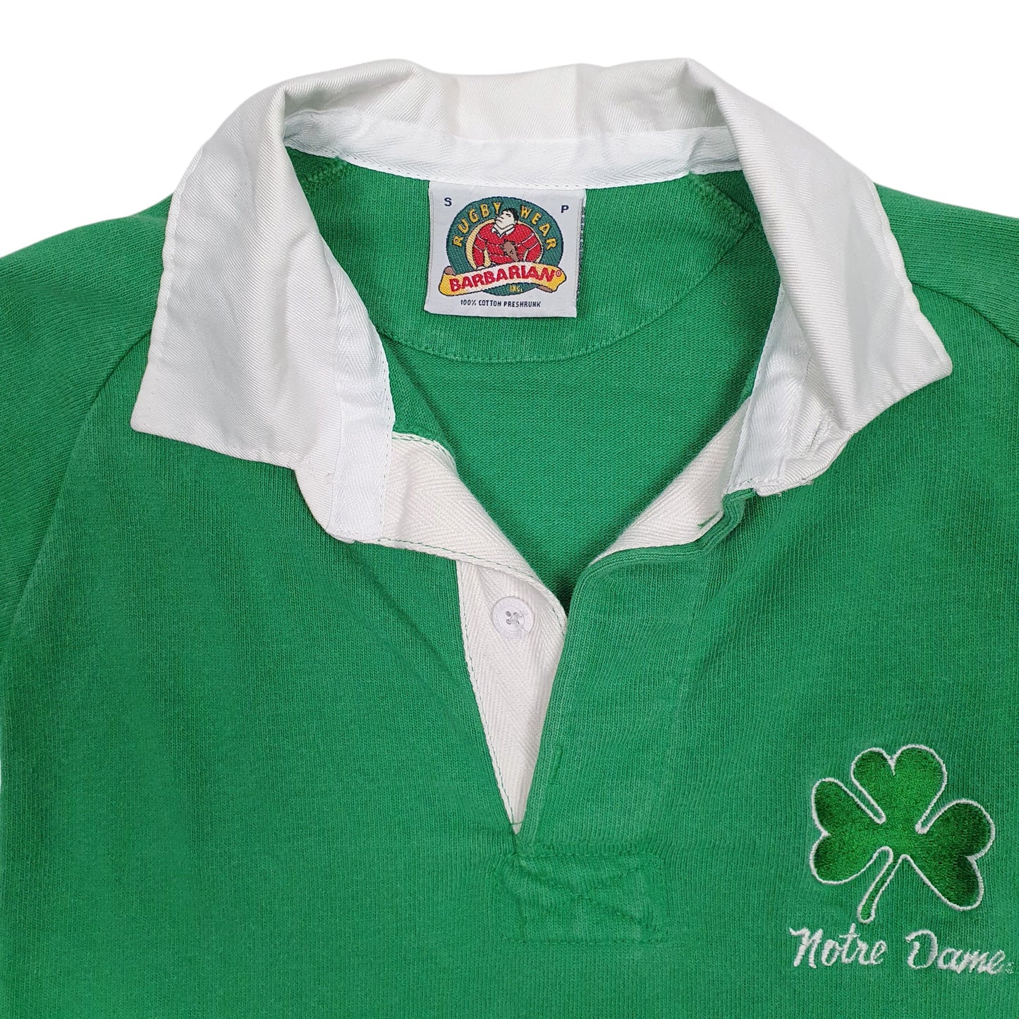 Mens Green Barbarian Rugby Notre Dame Hoodie Polo Shirt