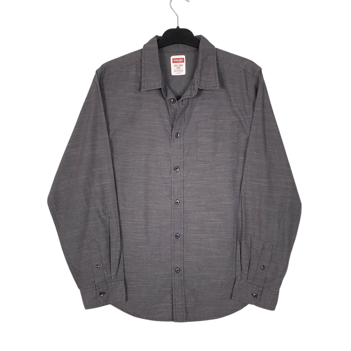 Mens Grey Wrangler  Long Sleeve Shirt