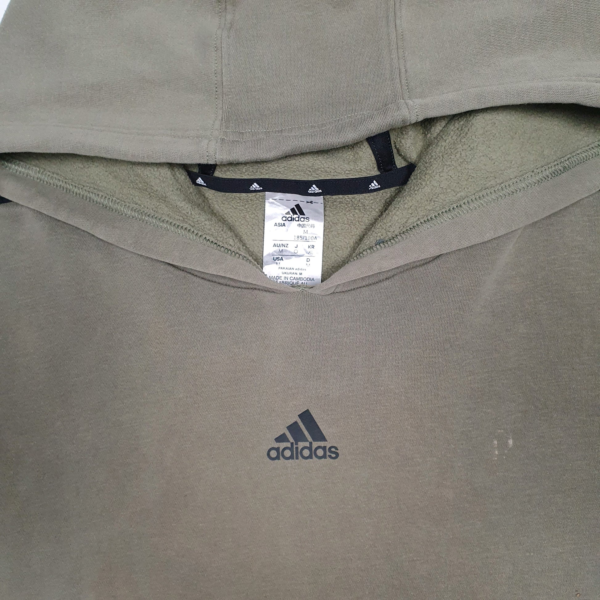 Mens Khaki Adidas  Hoodie Jumper
