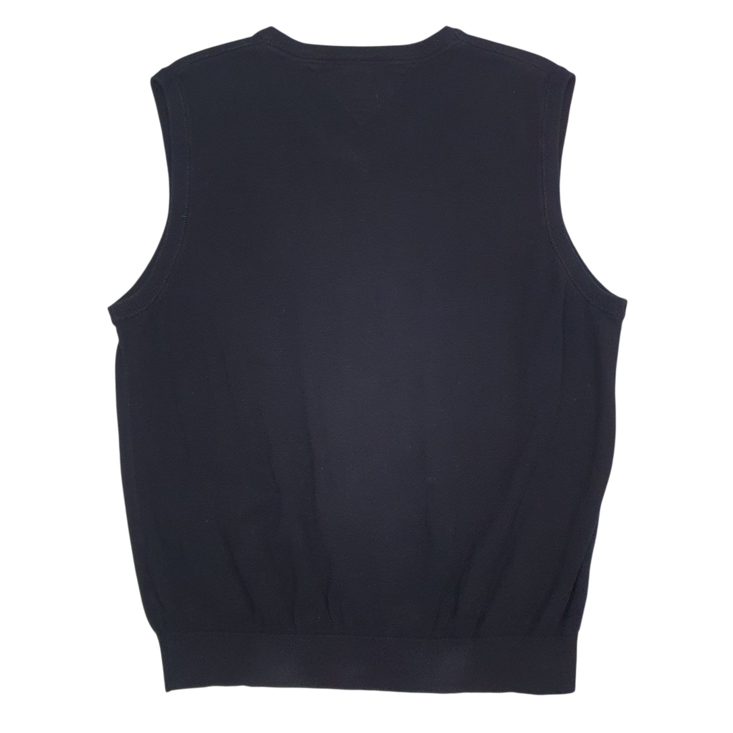 Mens Black Tommy Hilfiger Lightweight Vest Jumper