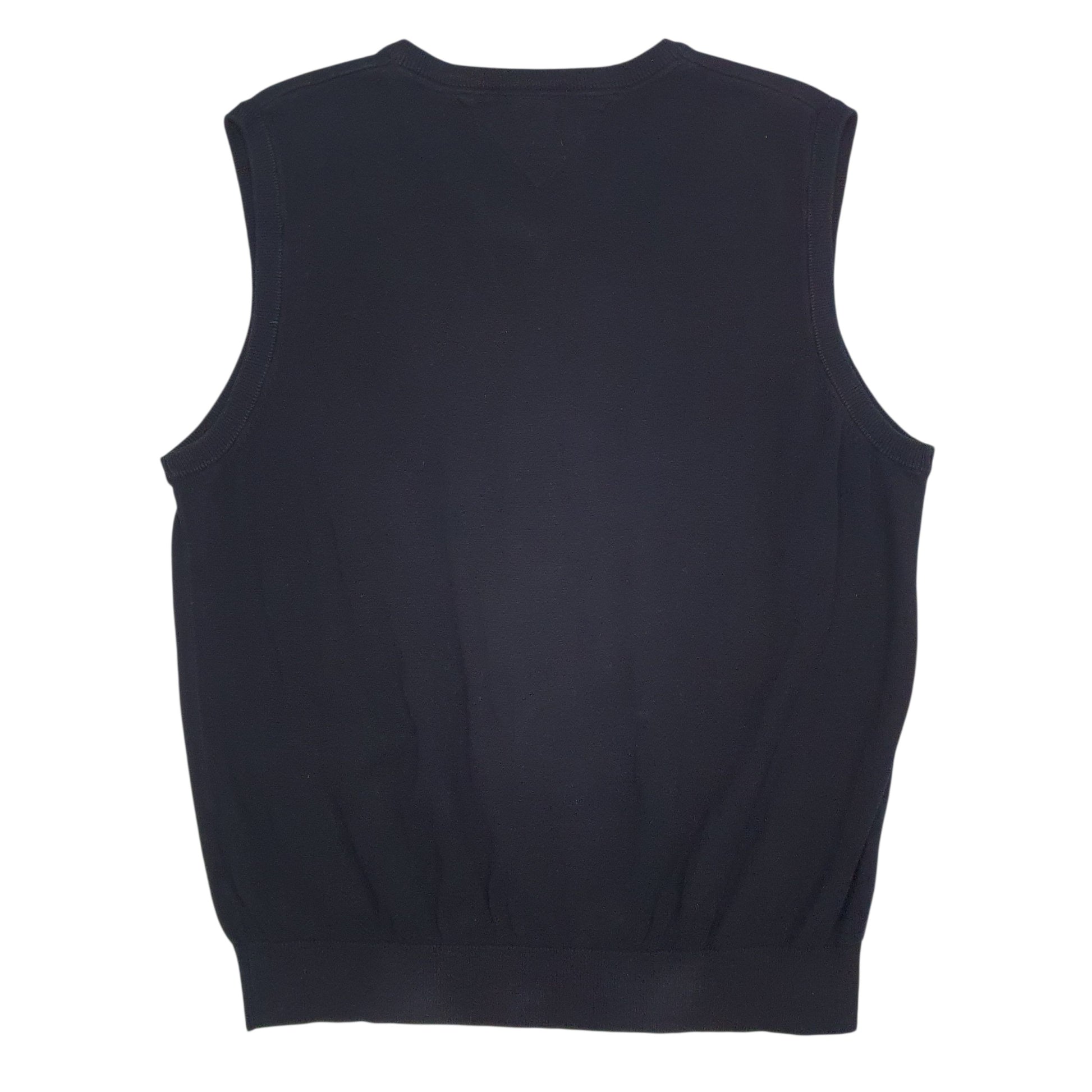 Mens Black Tommy Hilfiger Lightweight Vest Jumper