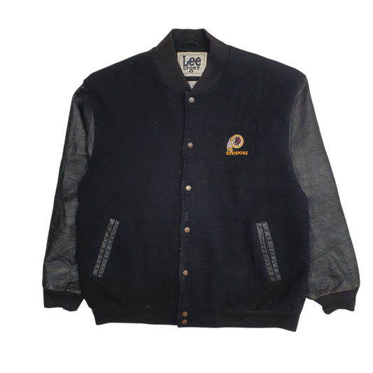 Mens Black Lee Washington Redskins Vintage 90s  Coat