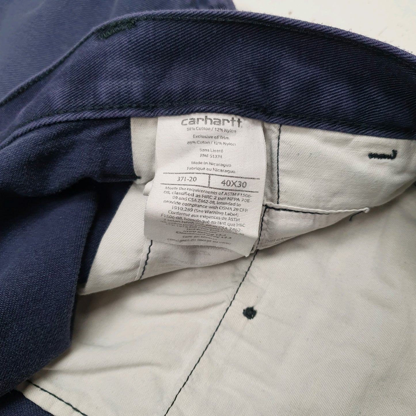 Mens Navy Carhartt   Shorts