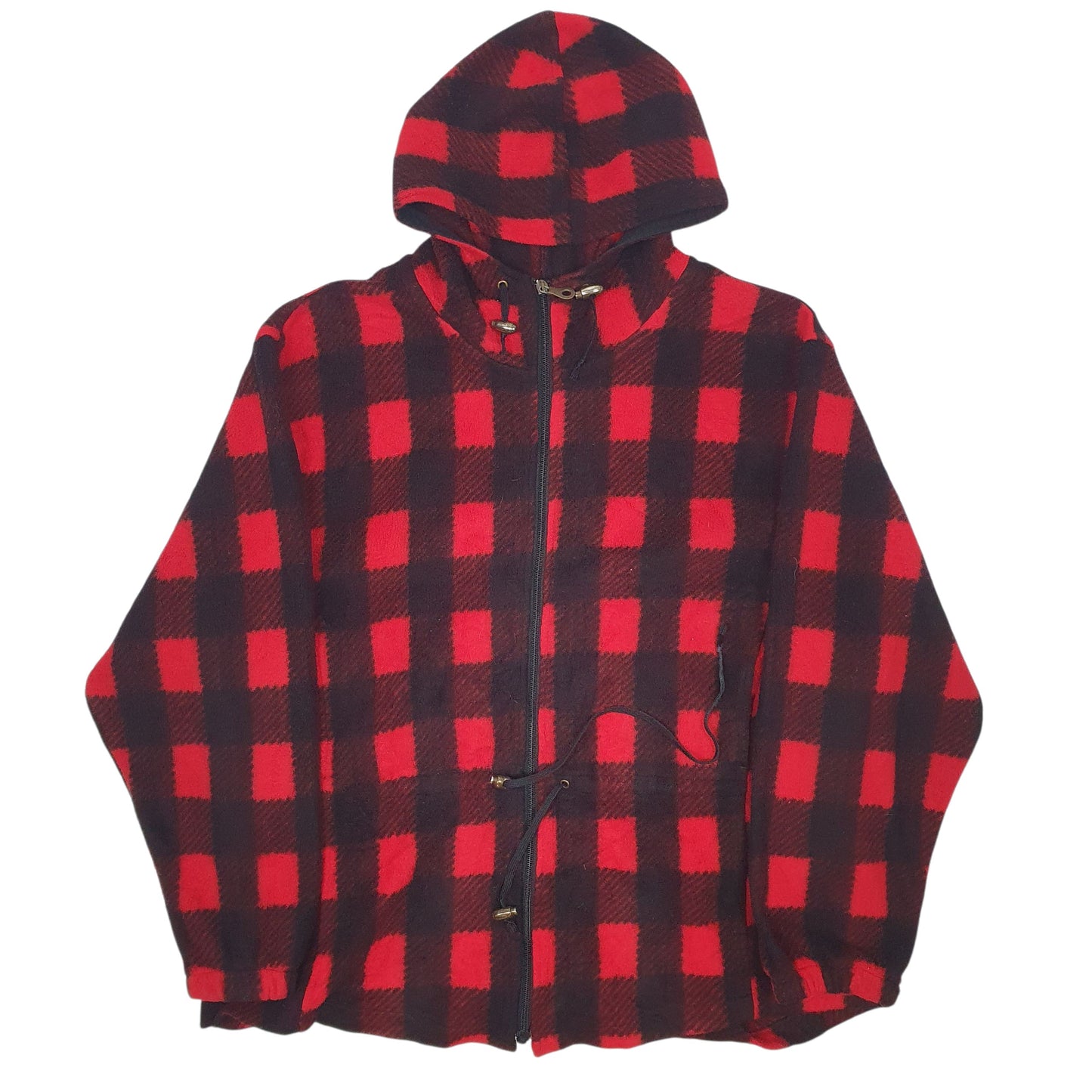 Mens Red Woolrich Mackinaw Vintage Made In USA Full Zip Jumper