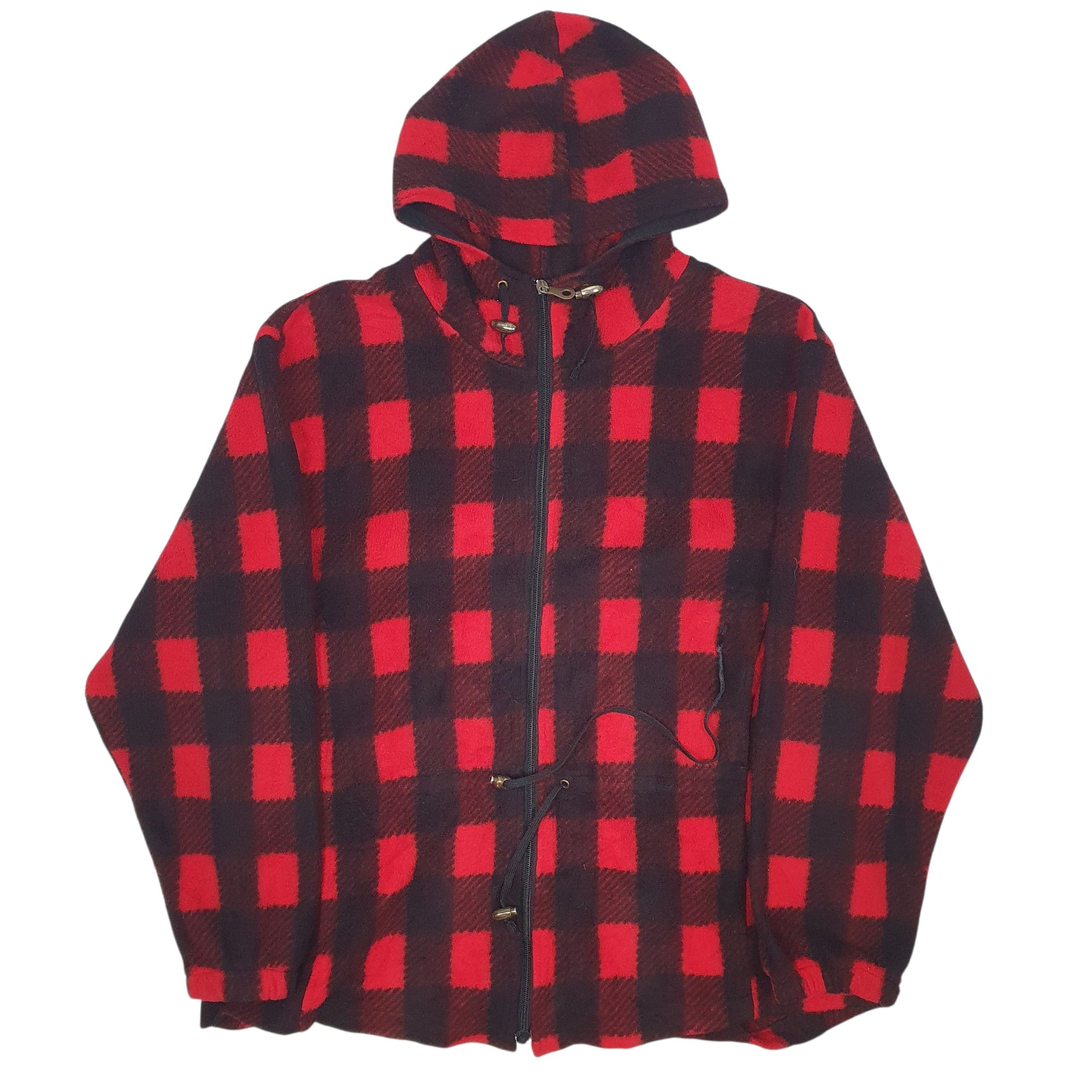 Mens Red Woolrich Mackinaw Vintage Made In USA Full Zip Jumper