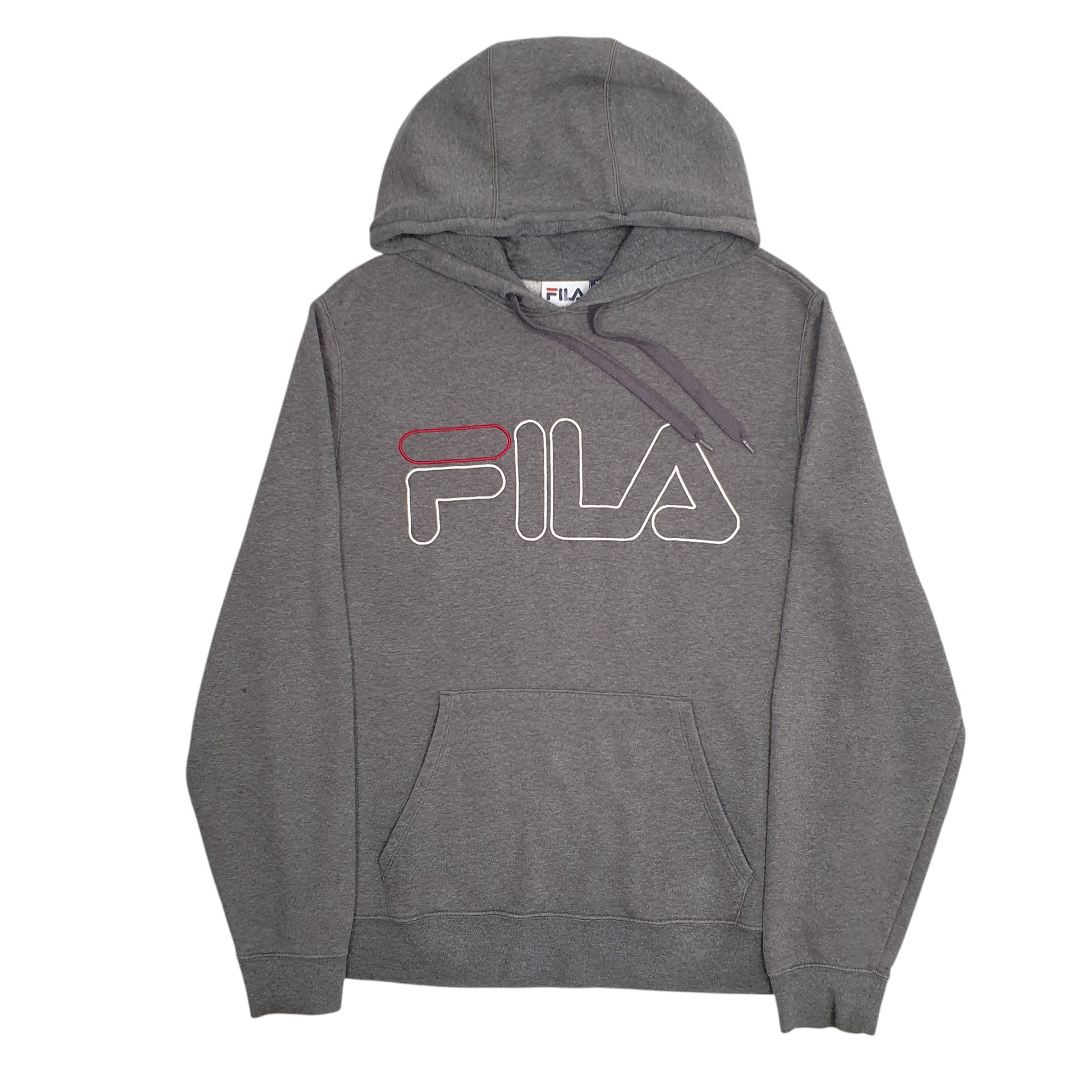 Mens Grey Fila  Hoodie Jumper
