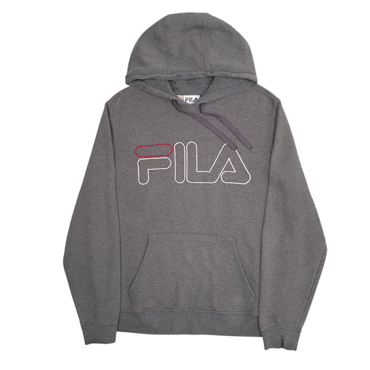 Mens Grey Fila  Hoodie Jumper