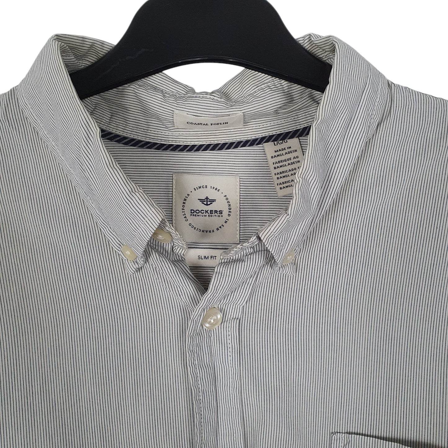 Mens Blue Dockers Coastal Poplin  Shirt