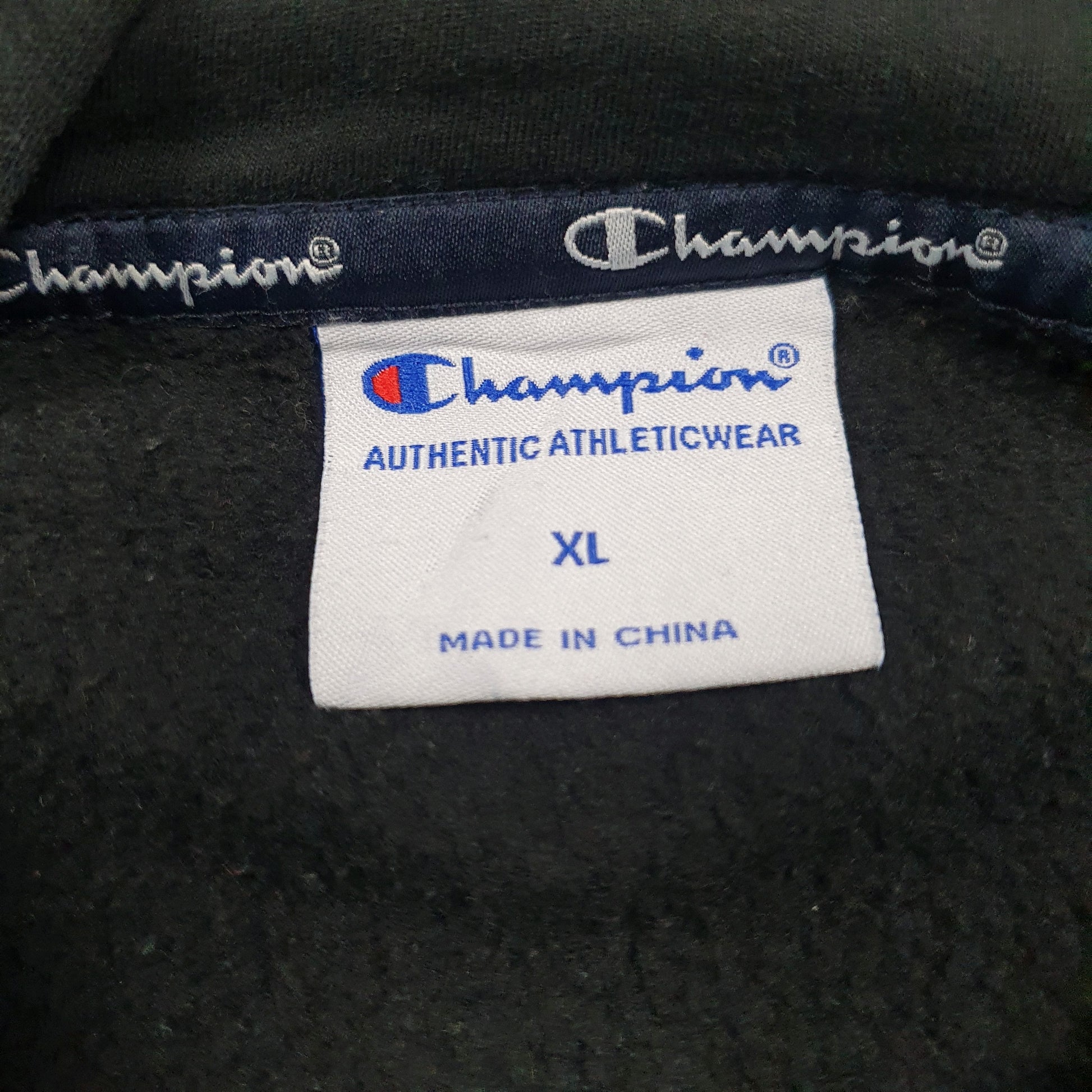 Mens Black Champion Spellout Hoodie Jumper
