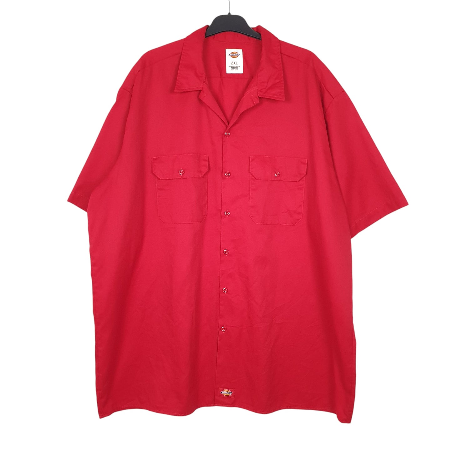 Mens Red Dickies Workwear Short Sleeve Shirt