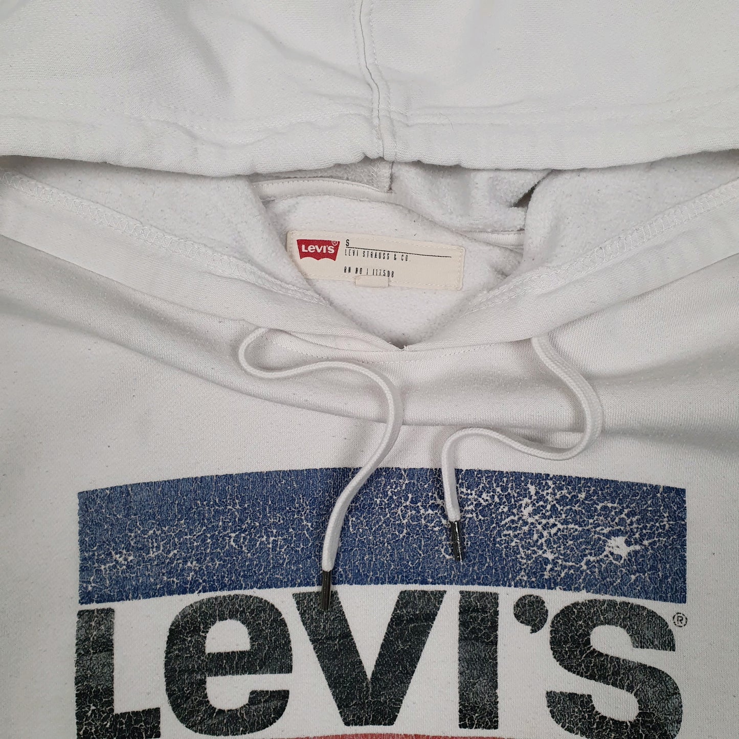 Mens White Levis  Hoodie Jumper