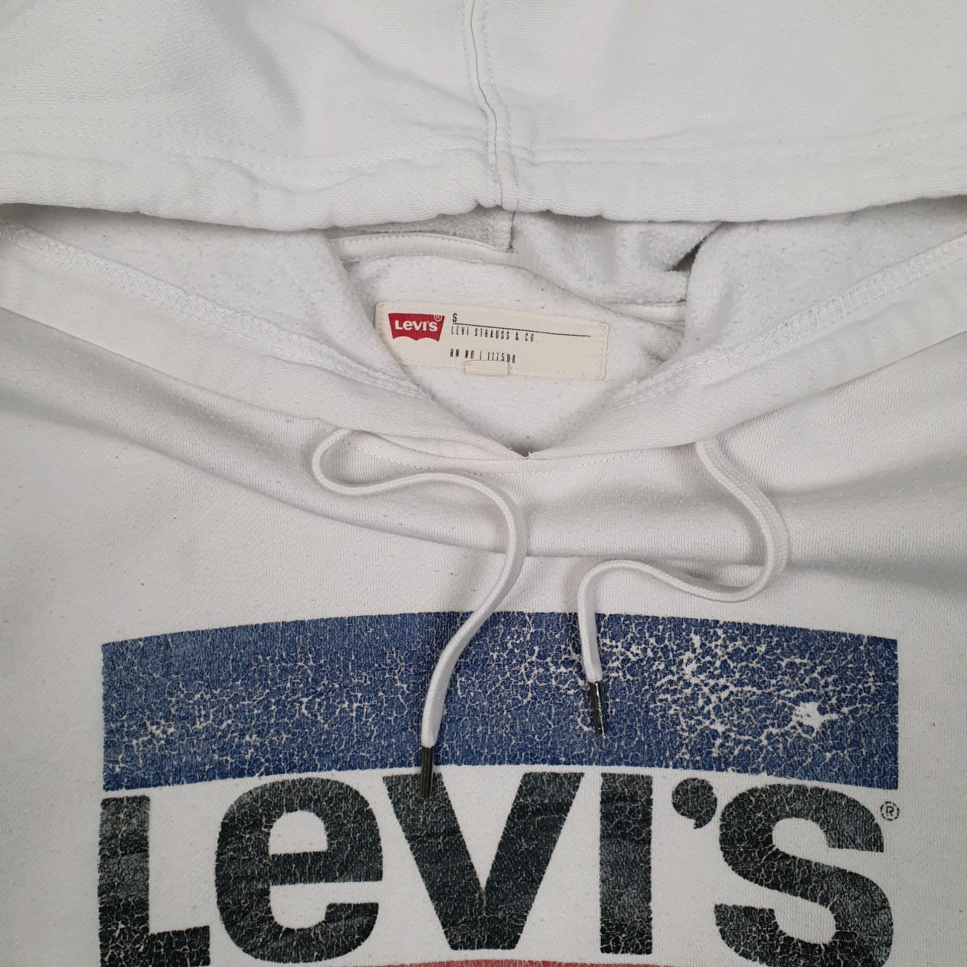 Mens White Levis  Hoodie Jumper