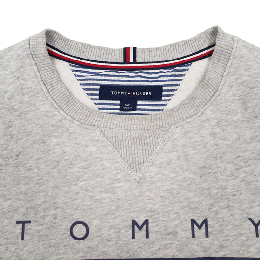 Mens Grey Tommy Hilfiger Spellout Crewneck Jumper