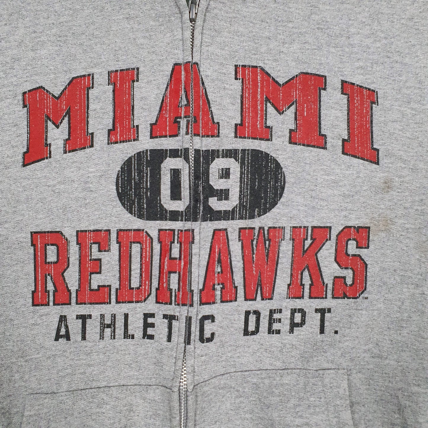 Mens Grey Champion Miami Redhawks Full Zip Jumper