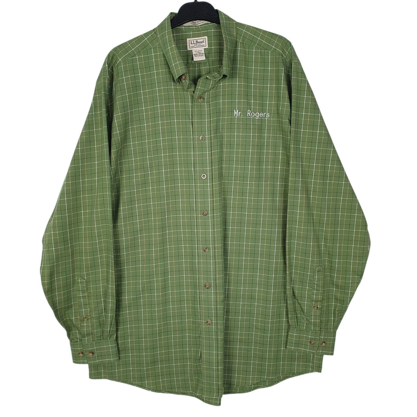 Mens Green L.L.Bean  Long Sleeve Shirt
