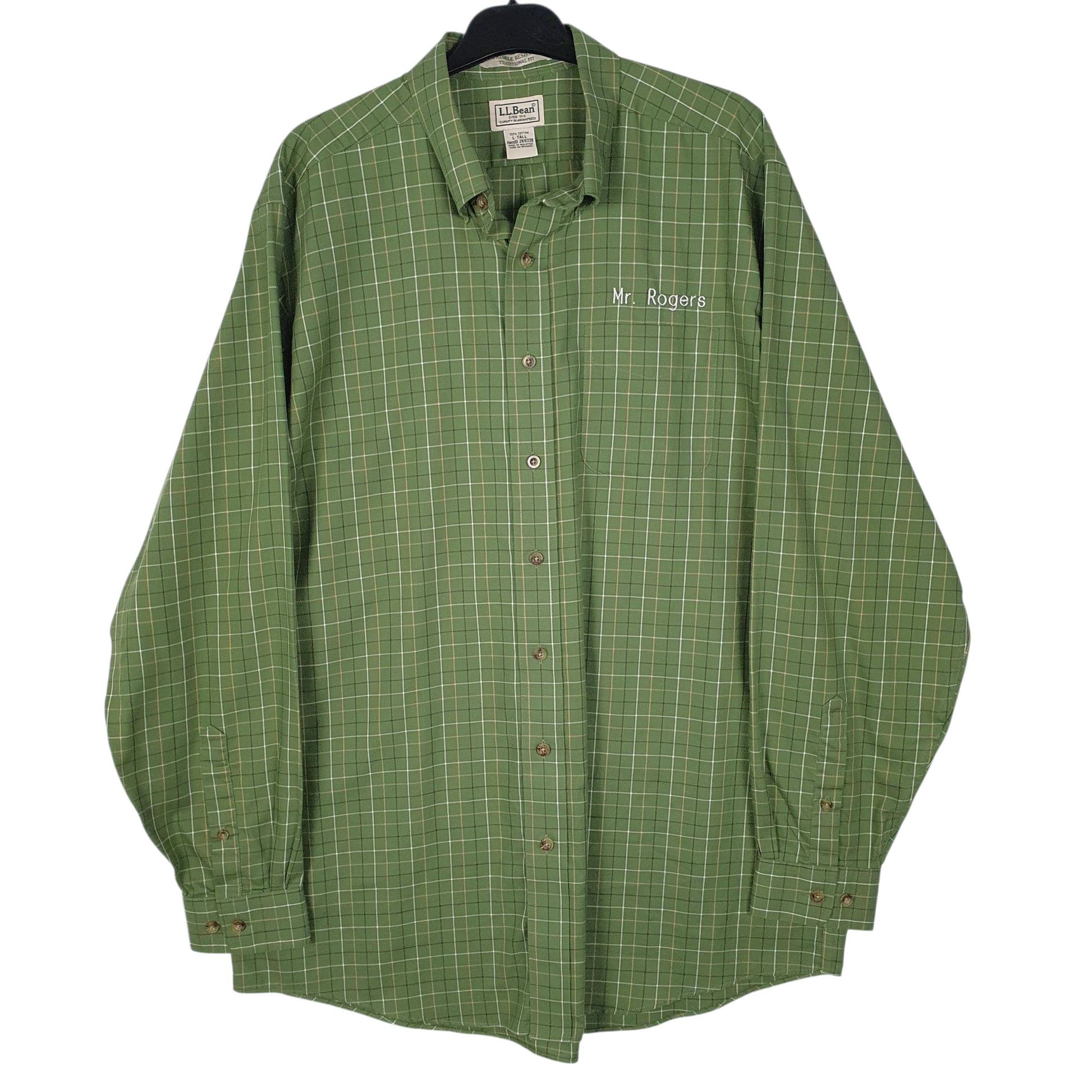 Mens Green L.L.Bean  Long Sleeve Shirt
