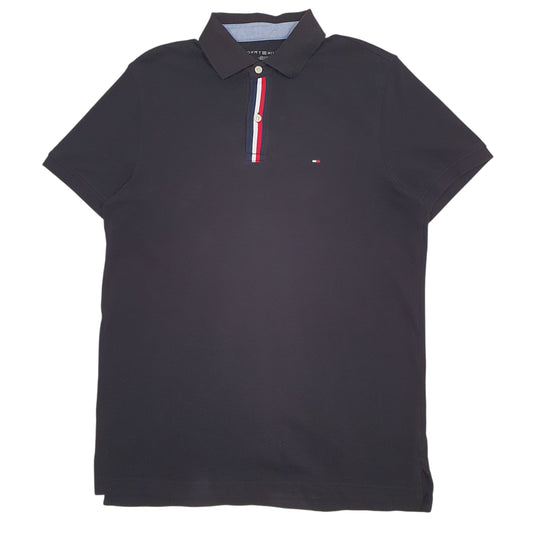 Mens Black Tommy Hilfiger  Short Sleeve Polo Shirt
