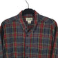 Mens Grey L.L.Bean Thick Flannel Plaid  Shirt