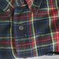 Mens Navy L.L.Bean Scotch Plaid Flannel  Shirt