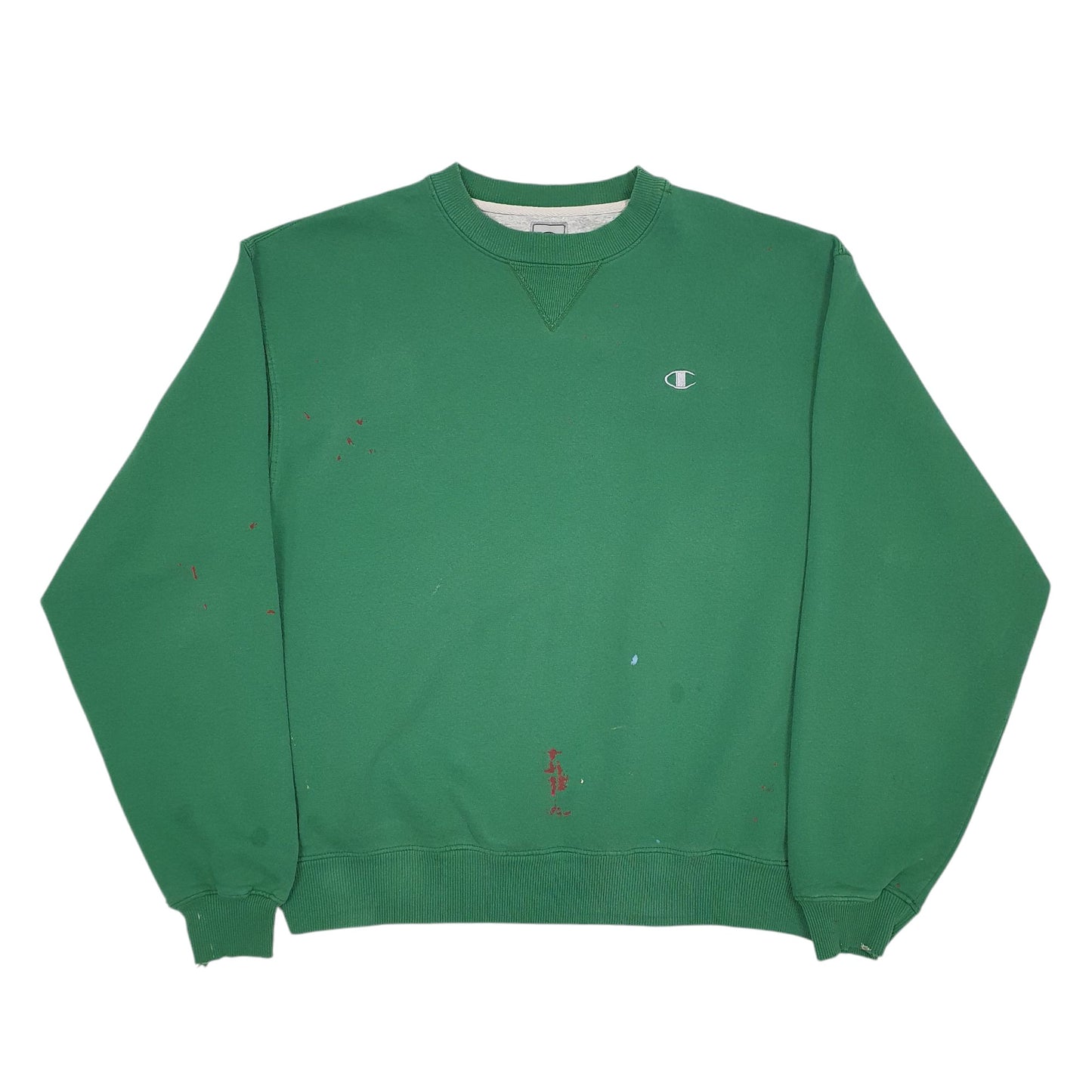 Mens Green Champion  Crewneck Jumper