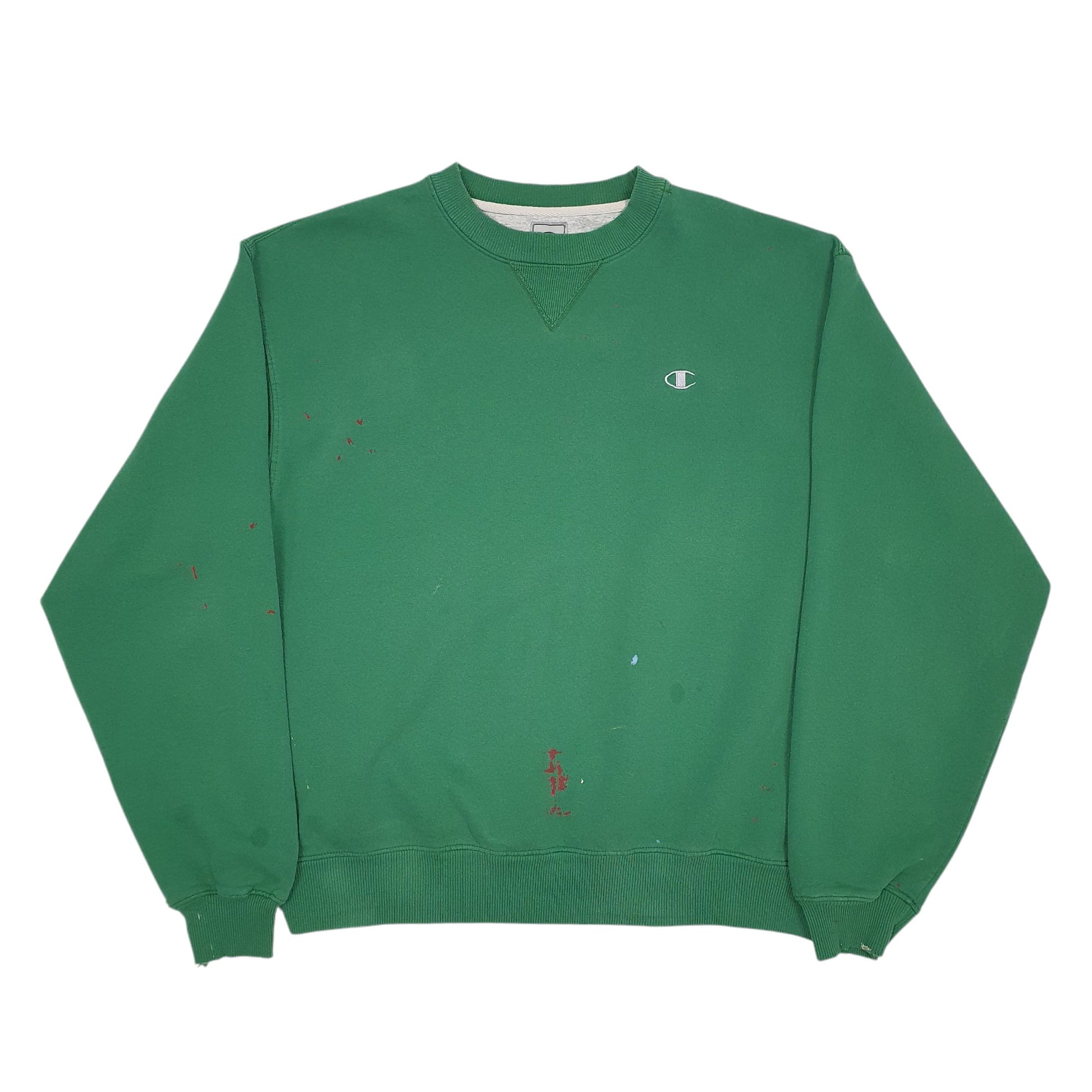 Mens Green Champion  Crewneck Jumper