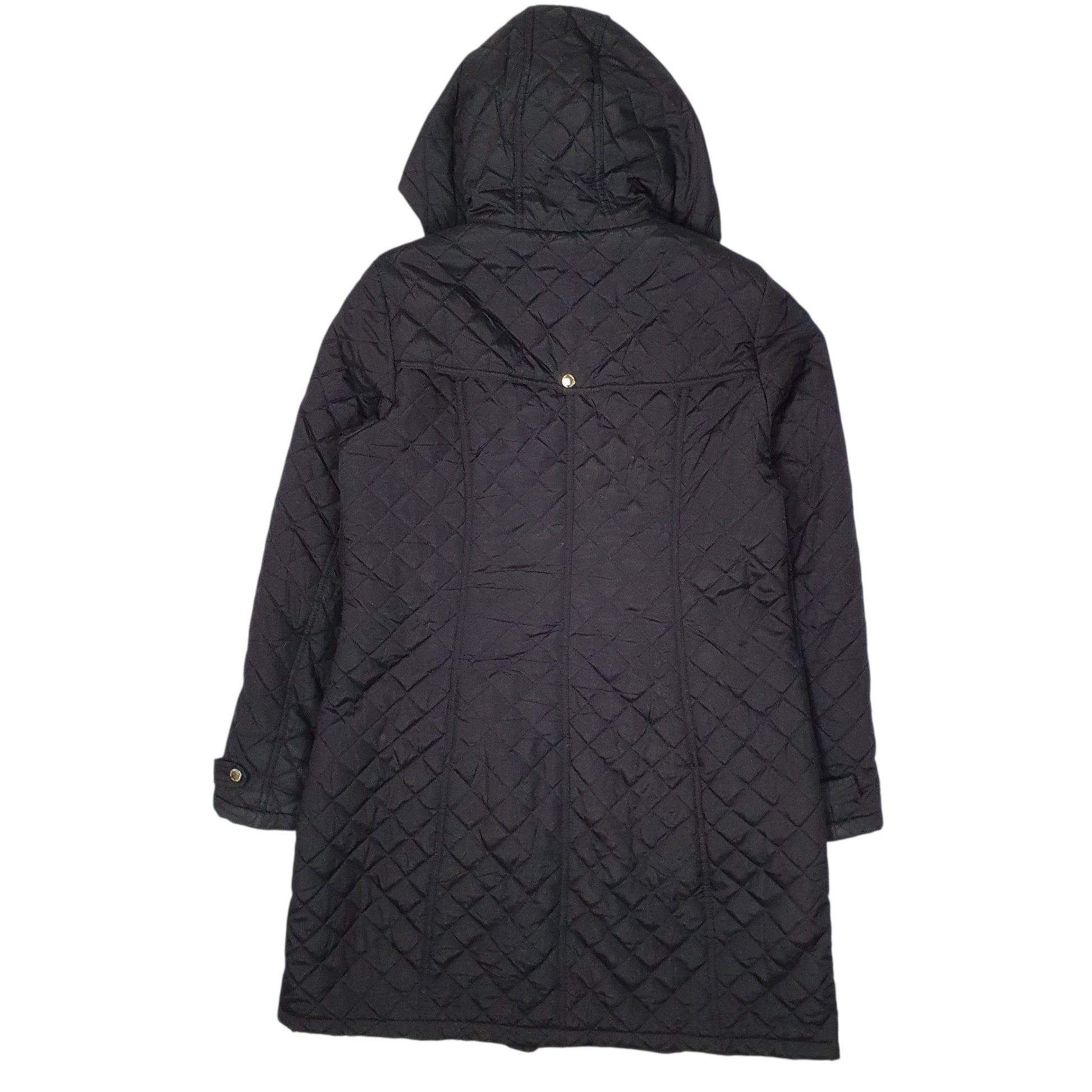 Womens Black Tommy Hilfiger Longline Trench  Coat