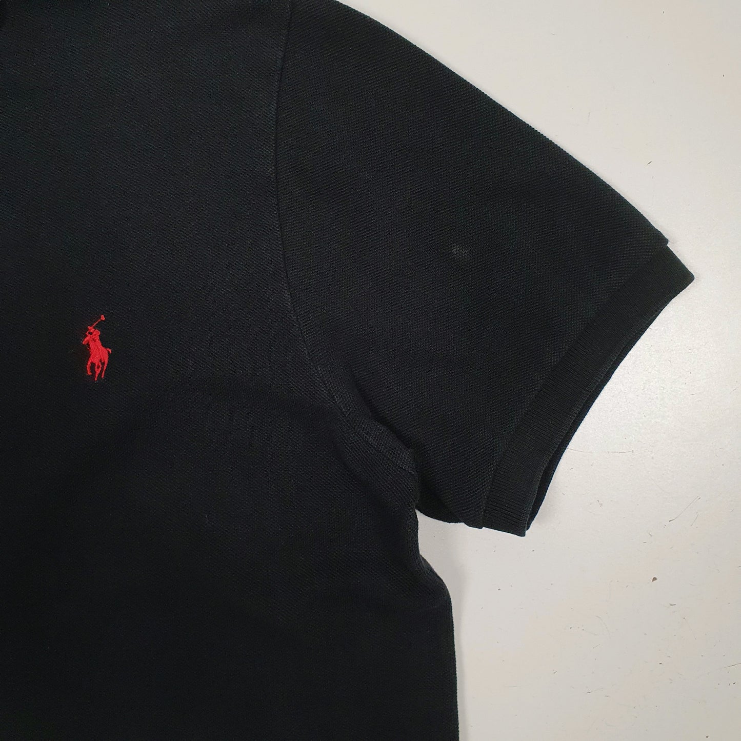 Mens Black Polo Ralph Lauren Custom Fit  Polo Shirt