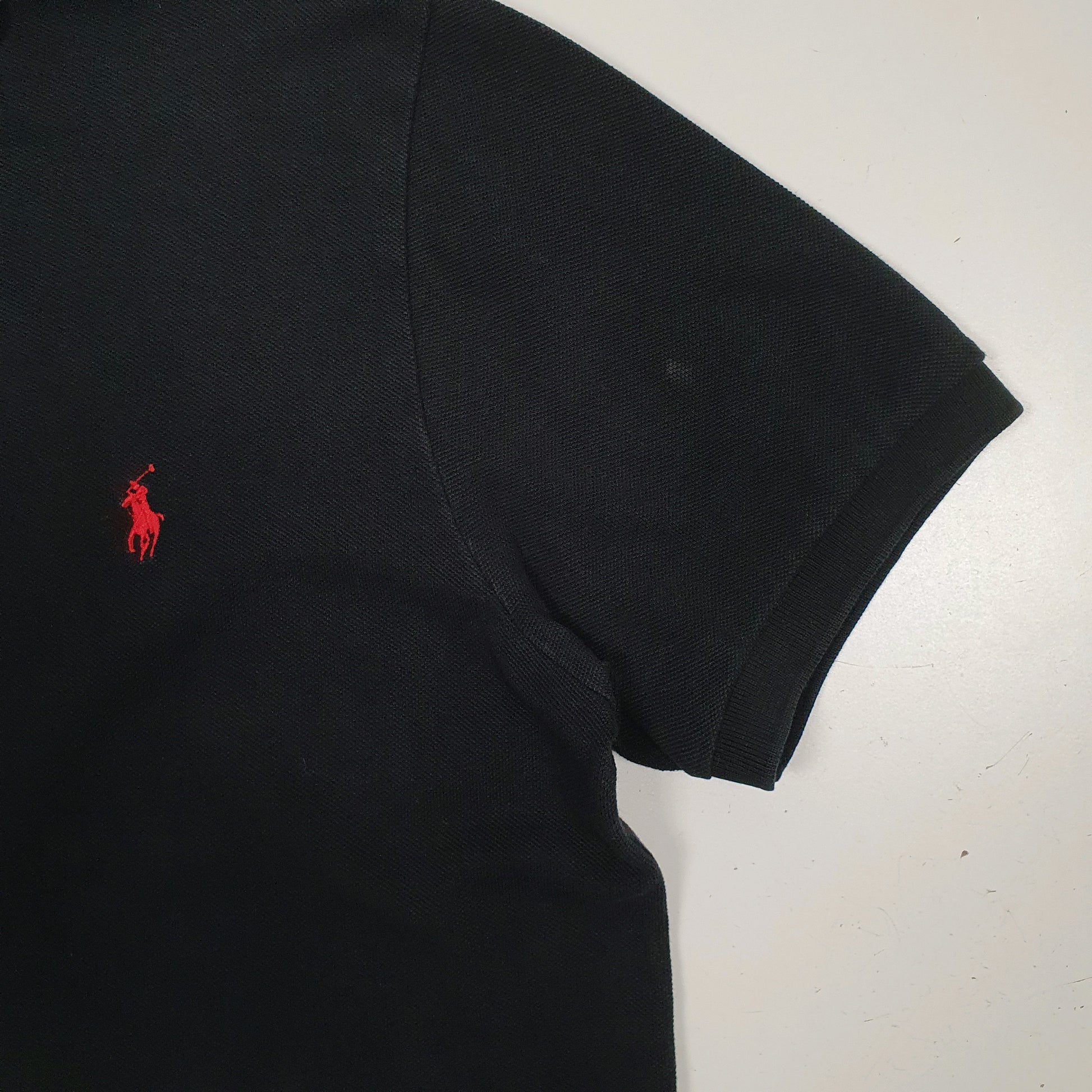 Mens Black Polo Ralph Lauren Custom Fit  Polo Shirt