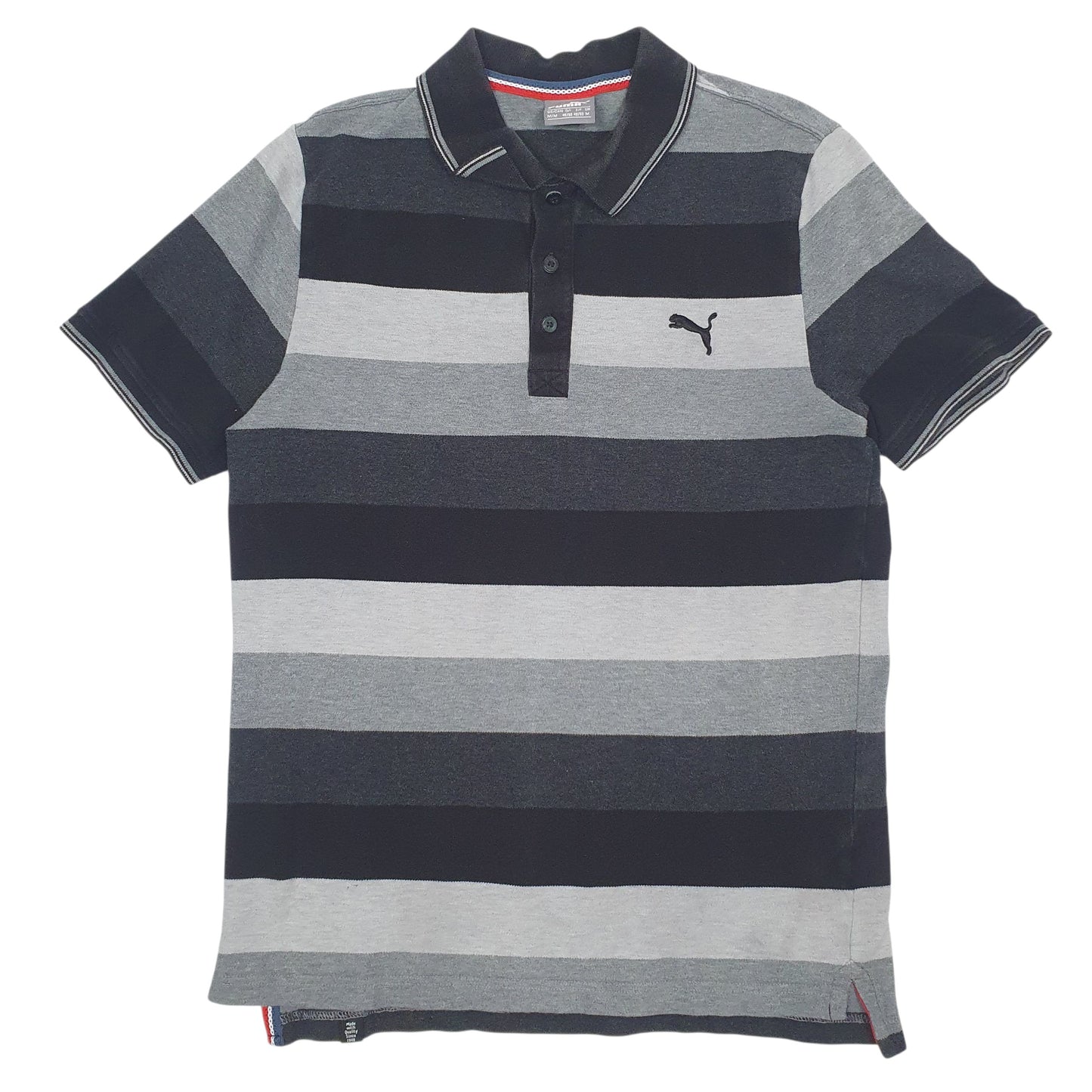Mens Grey Puma  Short Sleeve Polo Shirt