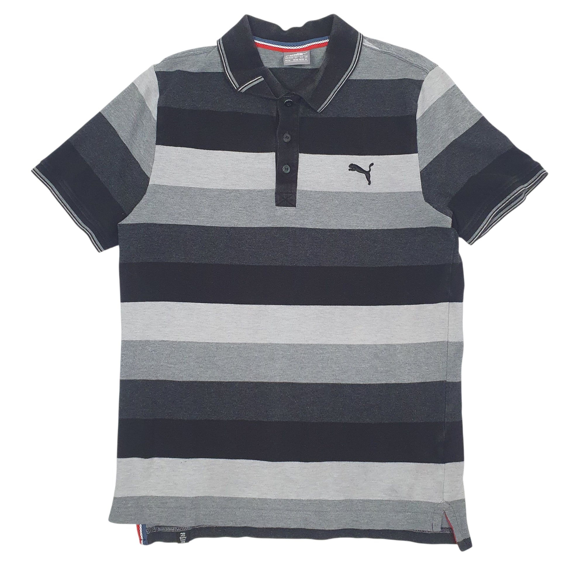 Mens Grey Puma  Short Sleeve Polo Shirt