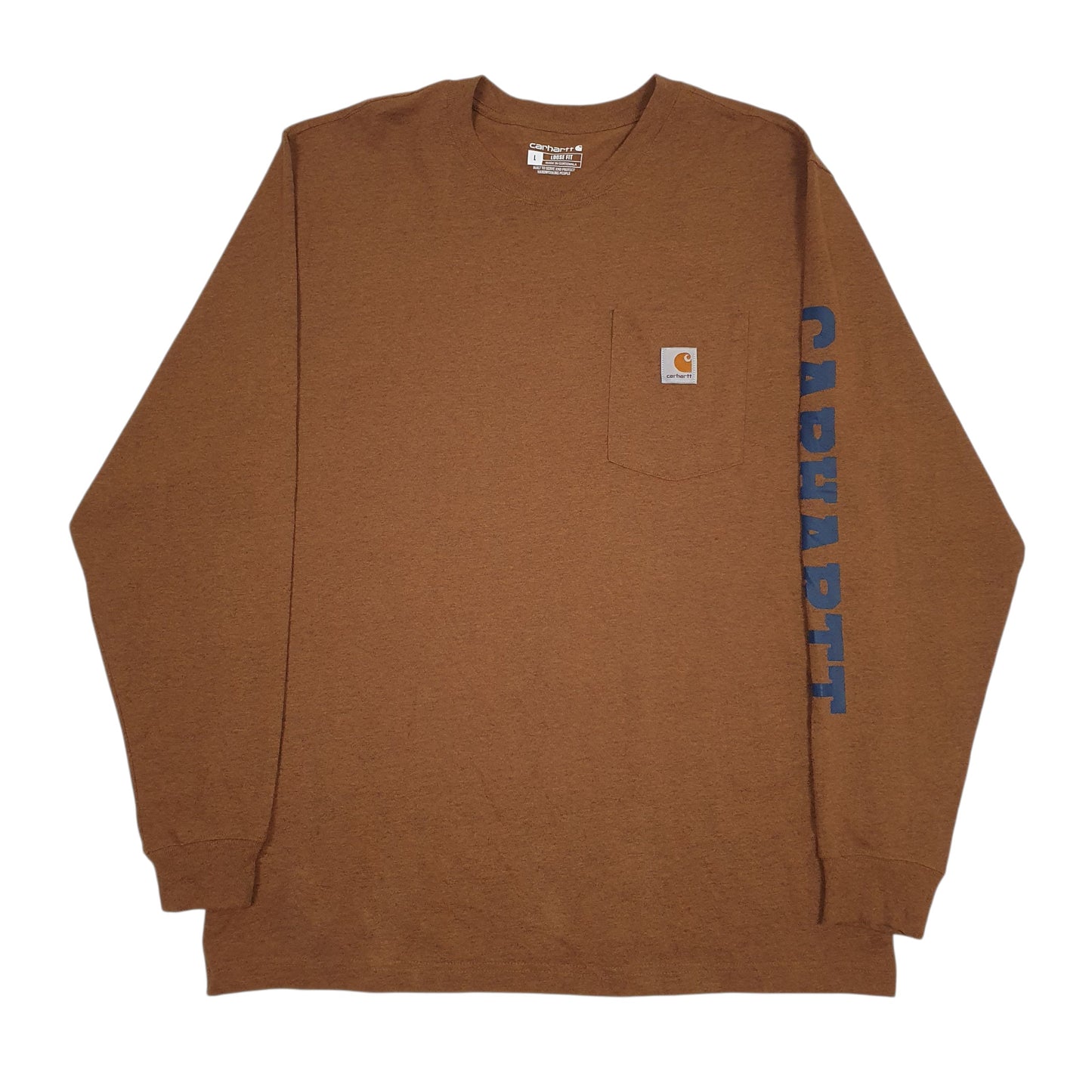 Mens Brown Carhartt  Long Sleeve T Shirt