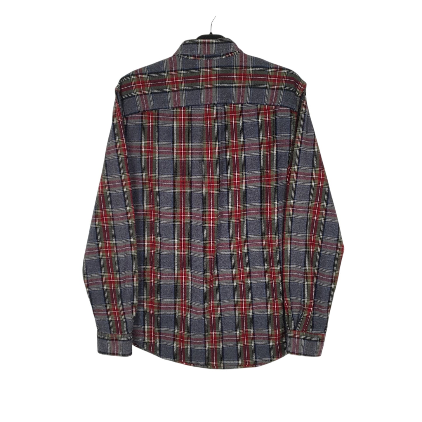 Mens Grey L.L.Bean Thick Flannel Plaid  Shirt