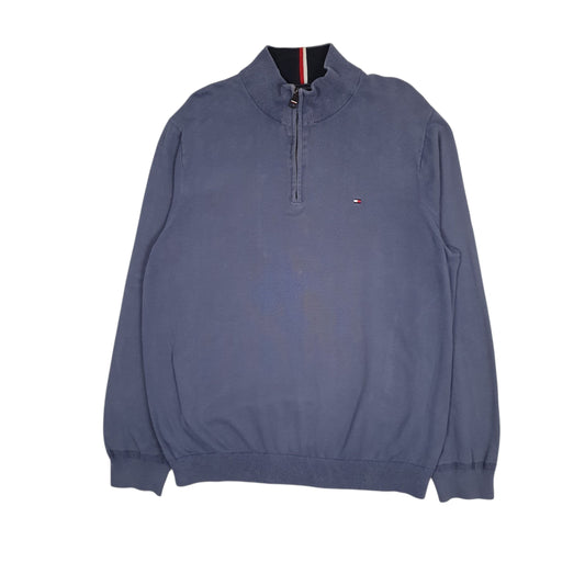 Mens Blue Tommy Hilfiger  Quarter Zip Jumper