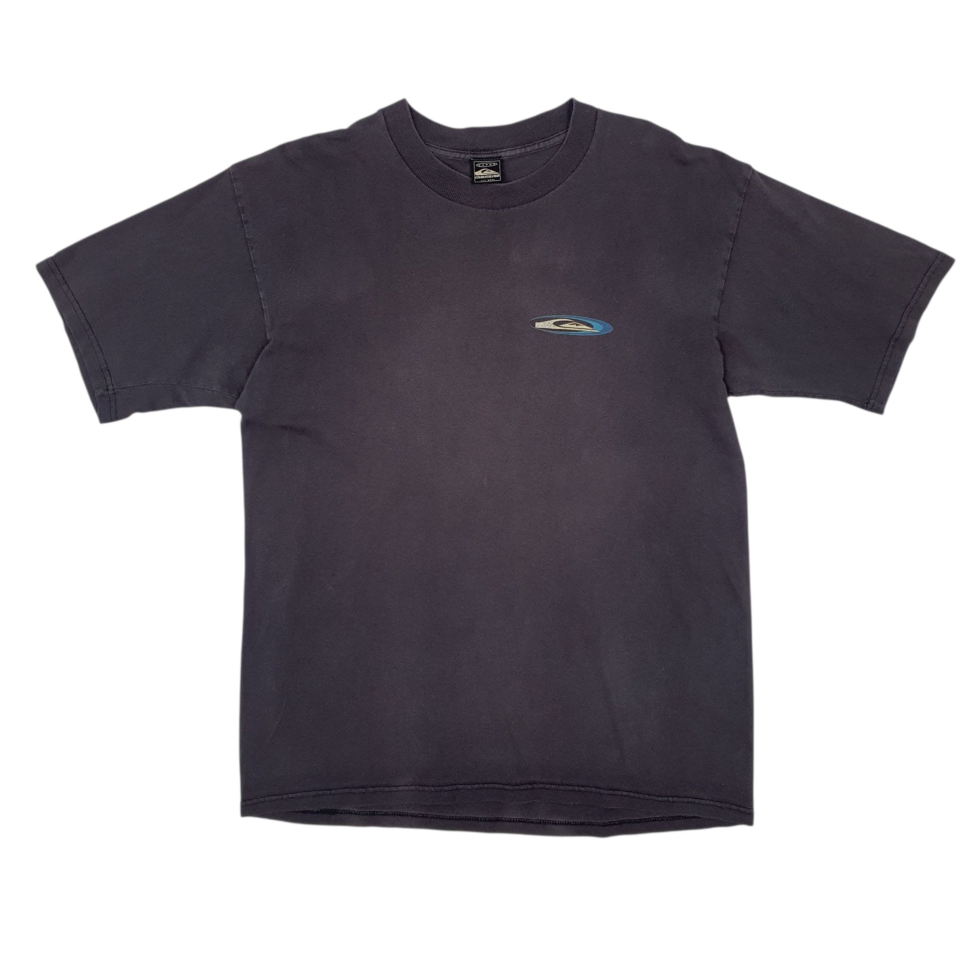 Mens Black Quicksilver Vintage Made In USA Short Sleeve T Shirt