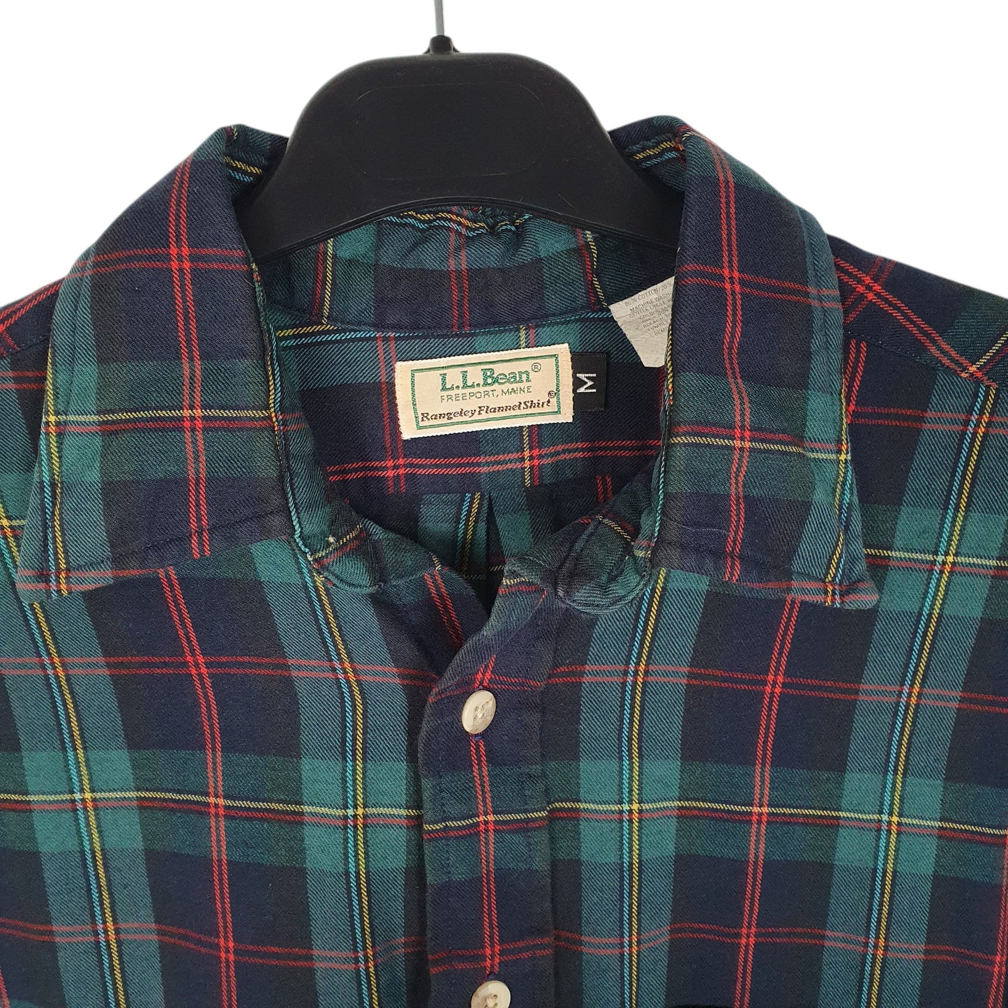Mens Green L.L.Bean Vintage 1980s Rangely Flannel  Shirt