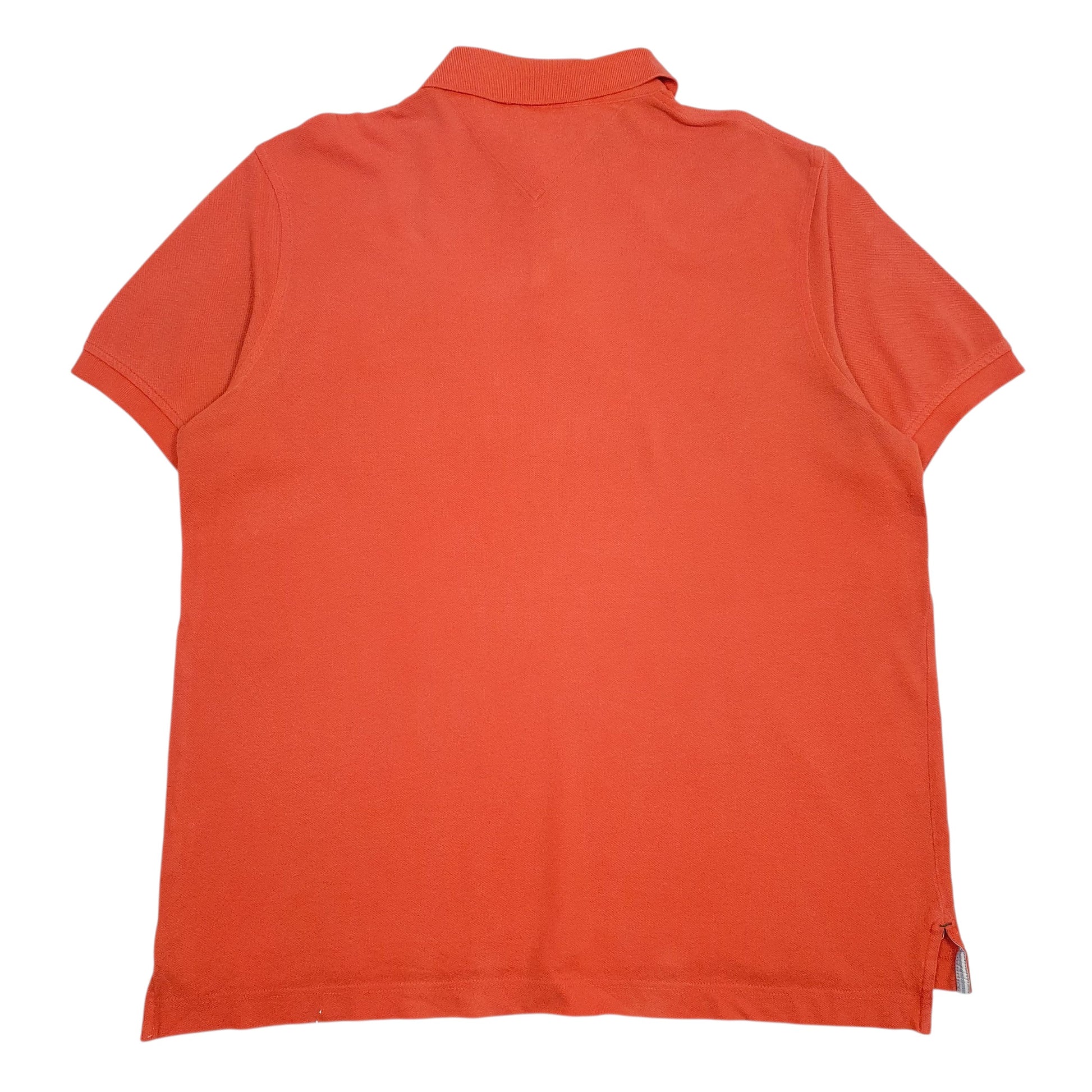 Mens Orange Tommy Hilfiger  Hoodie Polo Shirt