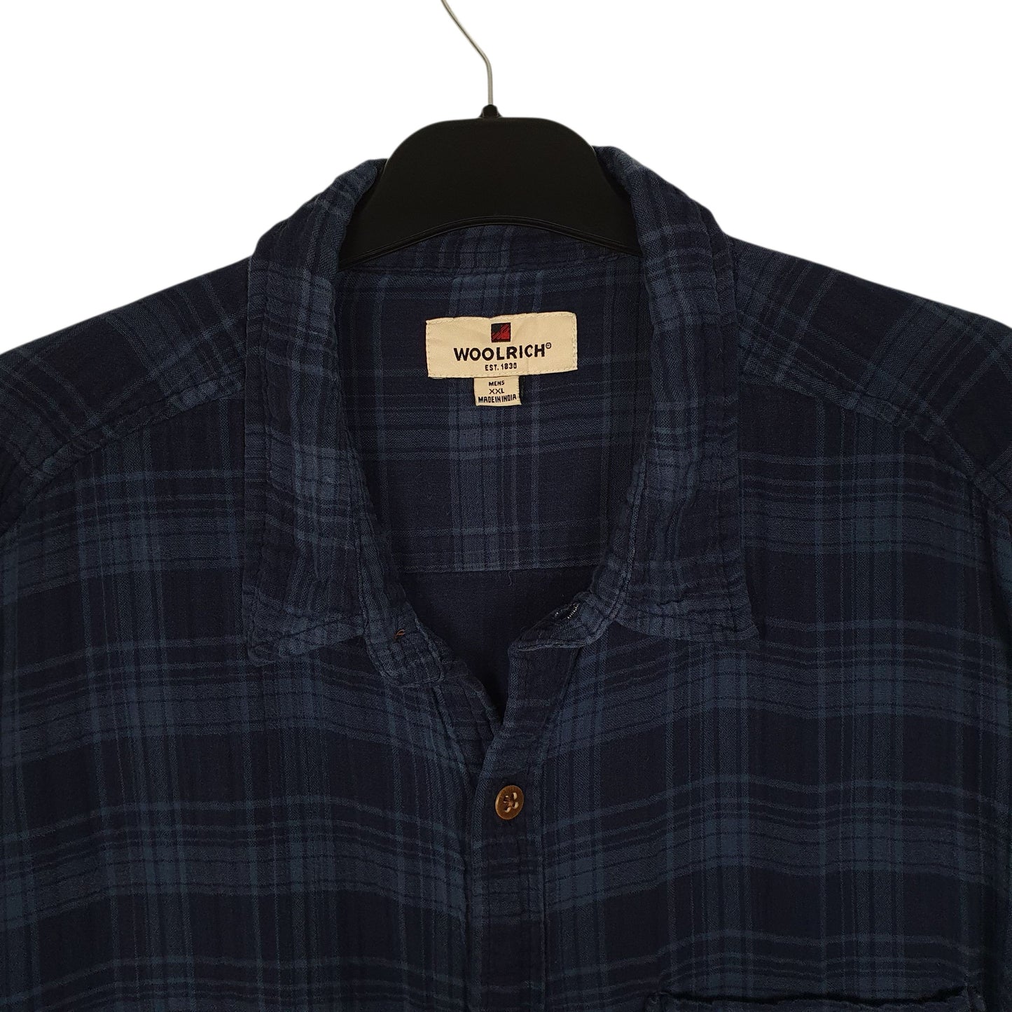 Mens Navy Woolrich Thick Flannel  Shirt
