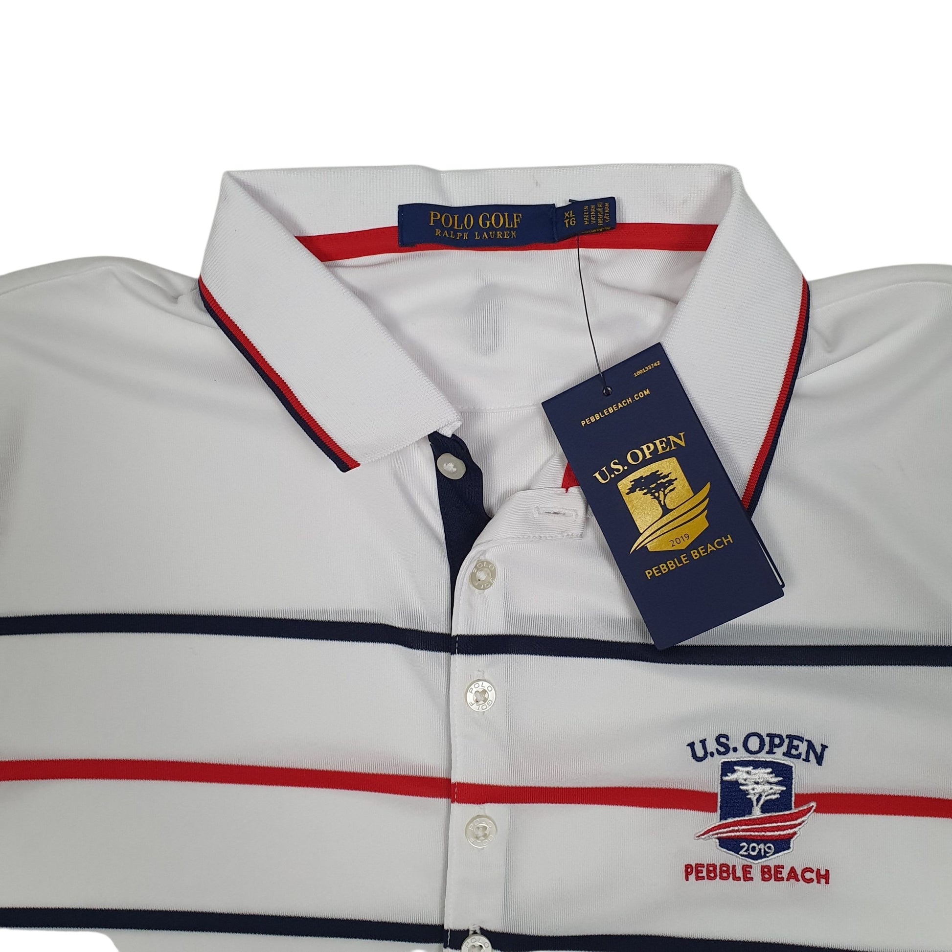 Mens White Polo Ralph Lauren Golf 2019 US Open Pebble Beach  Polo Shirt