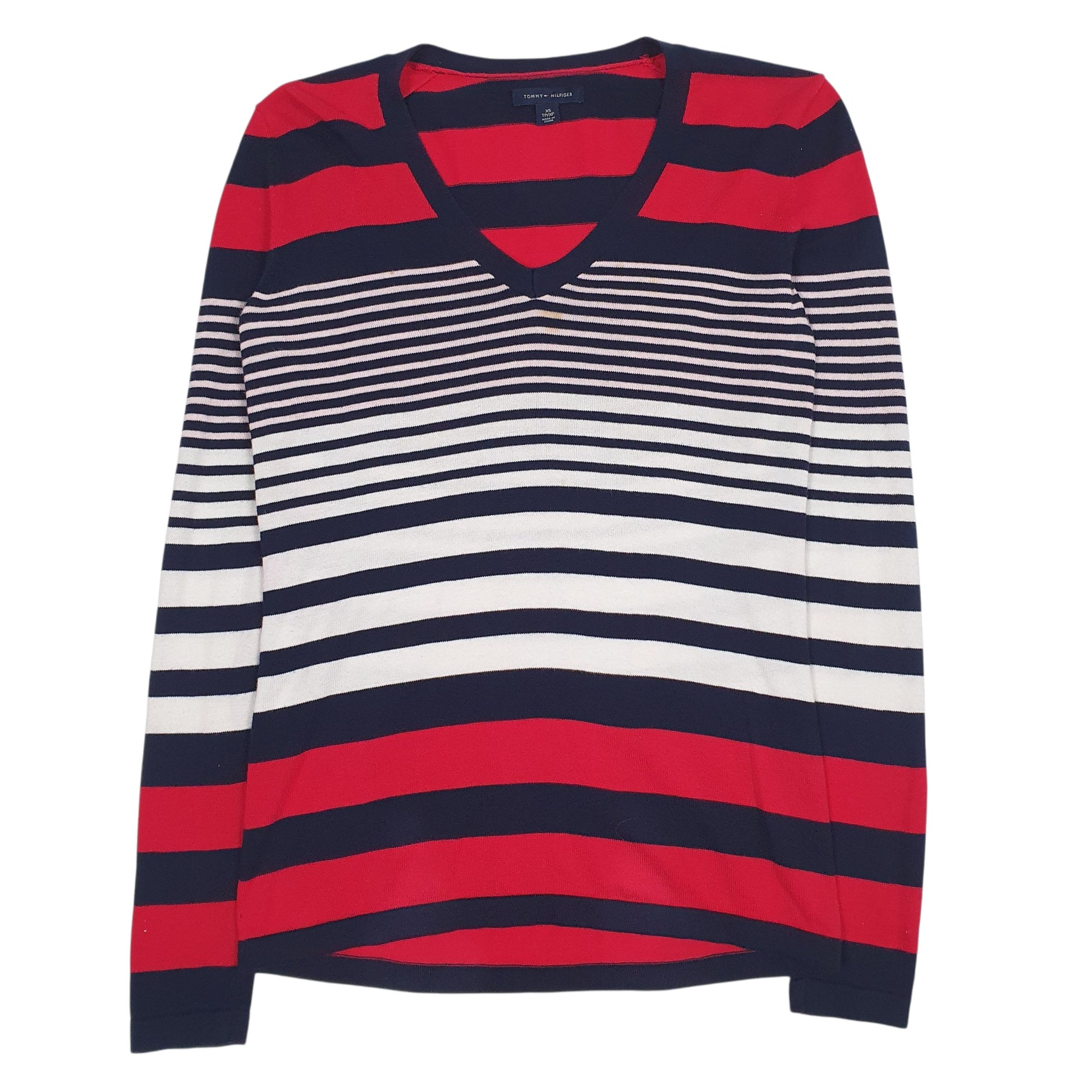 Womens Red Tommy Hilfiger  V Neck Jumper