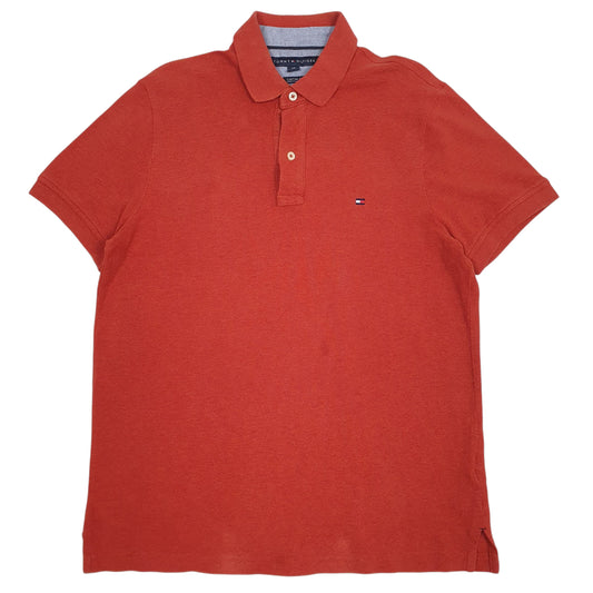 Mens Orange Tommy Hilfiger  Short Sleeve Polo Shirt