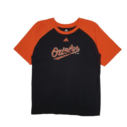 Mens Black Adidas MLB Baseball Orioles Short Sleeve T Shirt