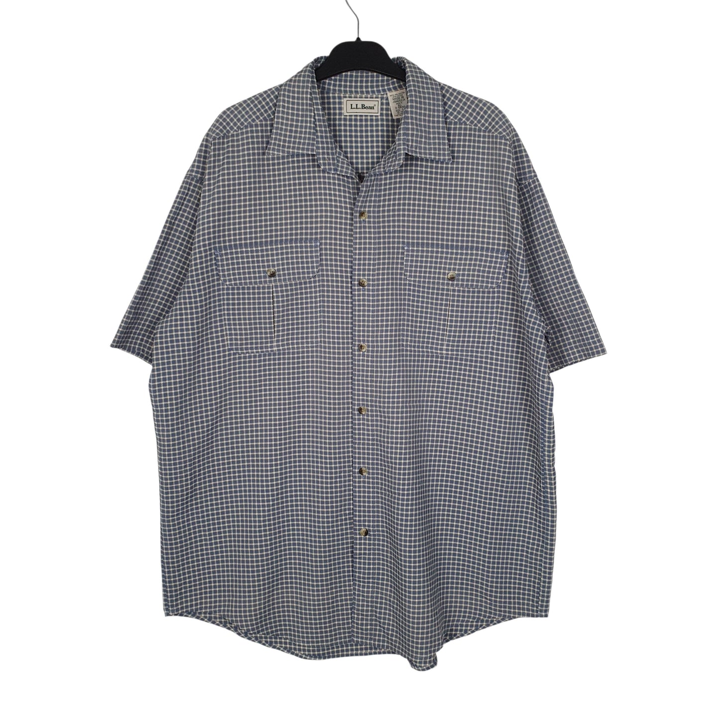 Mens Blue L.L.Bean Vintage 90s Short Sleeve Shirt