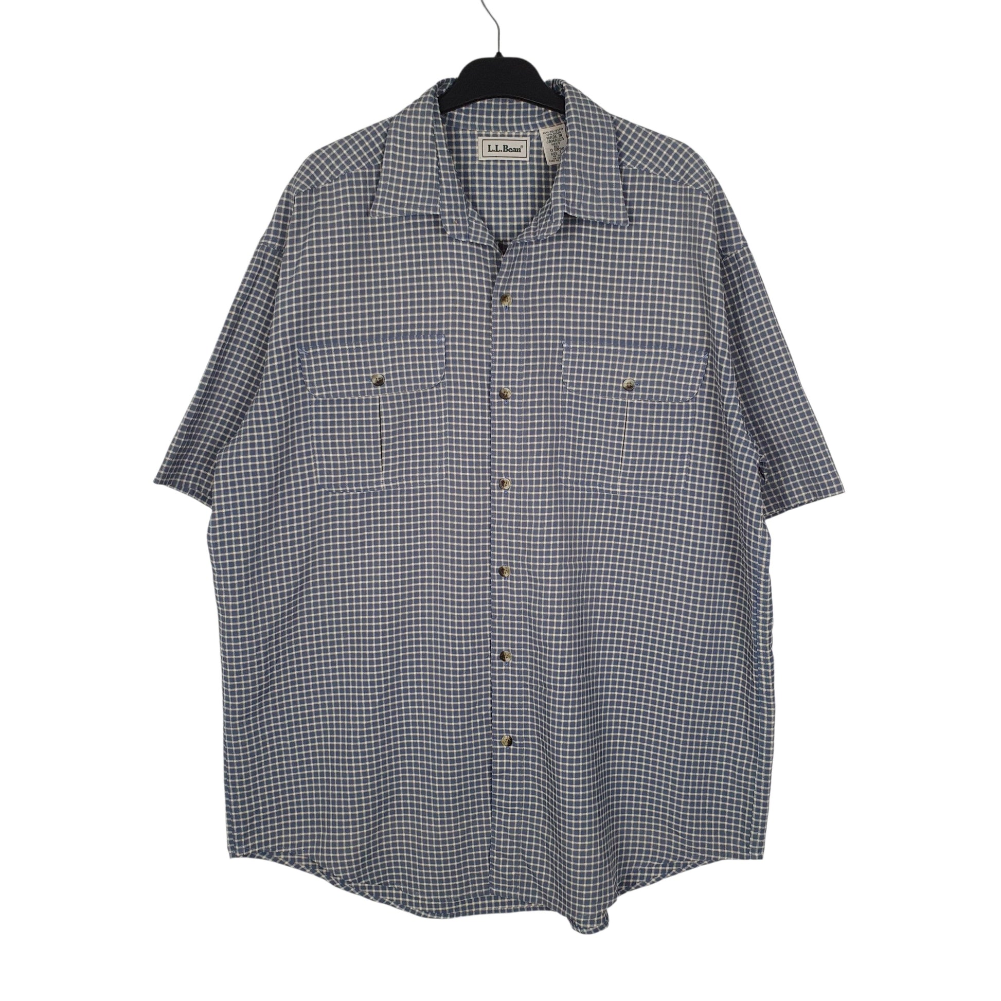 Mens Blue L.L.Bean Vintage 90s Short Sleeve Shirt