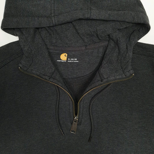 Womens Grey Carhartt Quarter Zip Hoodie Jumper
