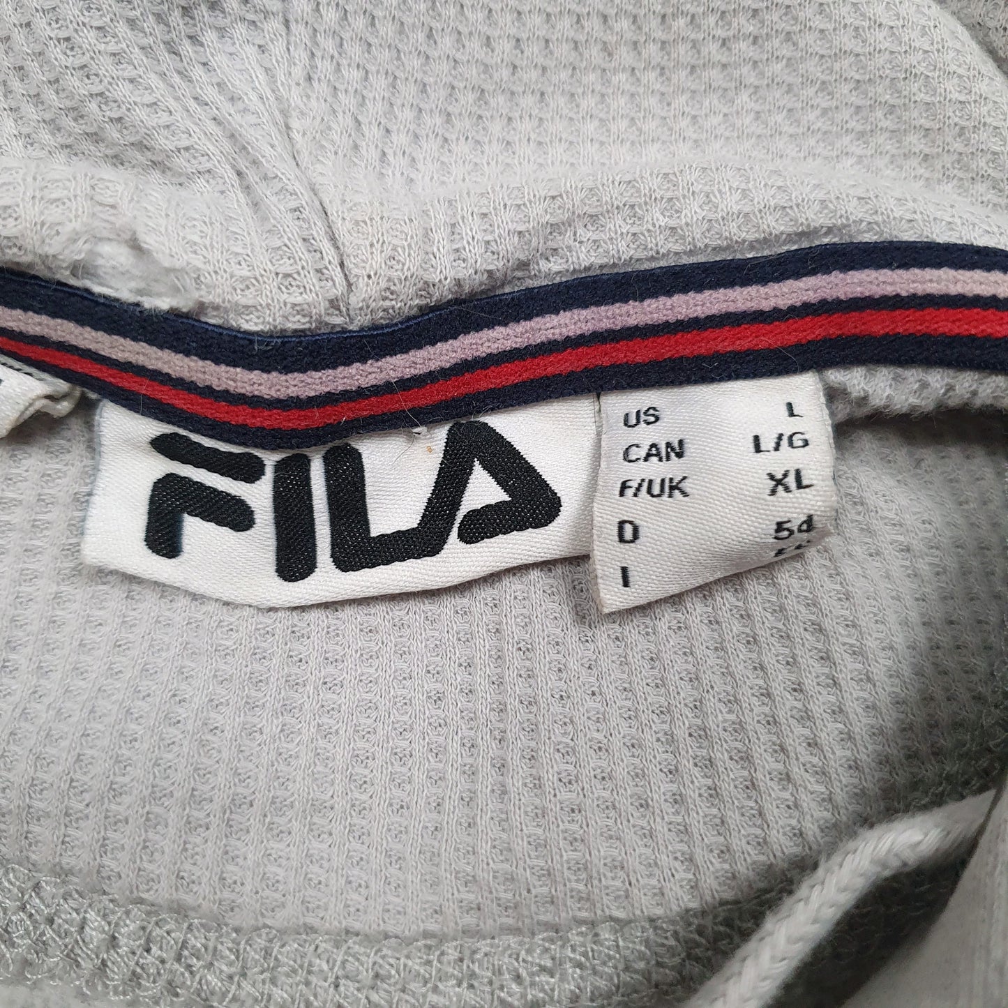 Mens Grey Fila  Hoodie Jumper